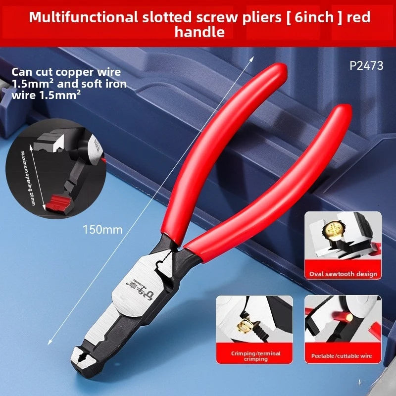 Industrial-Grade Sliding Tooth Screw Pliers - Multifunctional Water Pipe Maintenance Tool