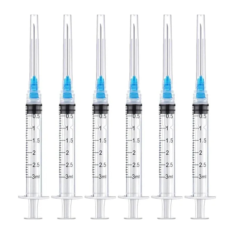 20 Pack 3ml Disposable Luer Lock Syringes with 23G 1" Stainless Steel Needles – Individually Sealed for Pet & Farm Animal Use