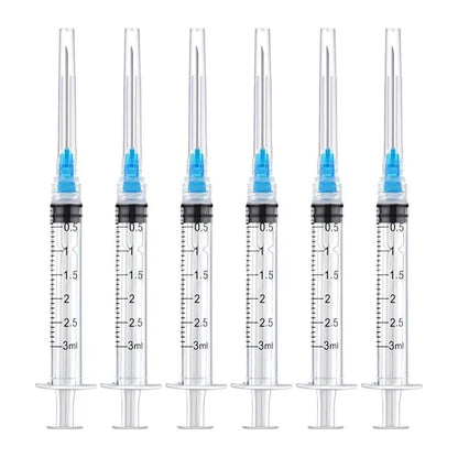 20 Pack 3ml Disposable Luer Lock Syringes with 23G 1" Stainless Steel Needles – Individually Sealed for Pet & Farm Animal Use