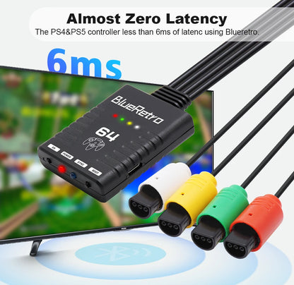 RetroScaler BlueRetro Wireless Adapter – Supports Up to 4 Controllers for Nintendo 64 N64