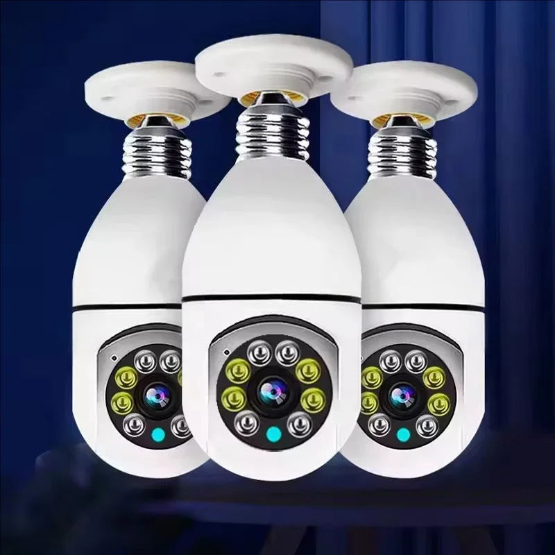 1080P HD E27 Bulb Security Camera – Wireless WiFi Indoor Outdoor Surveillance with Night Vision & Audio
