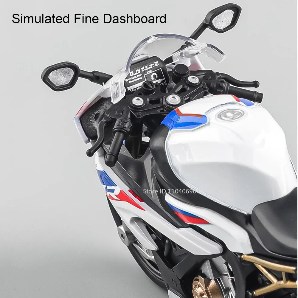 1:12 S1000RR Model Motorcycle – Kawasaki Ninja H2R Alloy Diecast Toy with Sound, Light & Shock Absorption, Perfect Gift for Boys