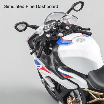 1:12 S1000RR Model Motorcycle – Kawasaki Ninja H2R Alloy Diecast Toy with Sound, Light & Shock Absorption, Perfect Gift for Boys