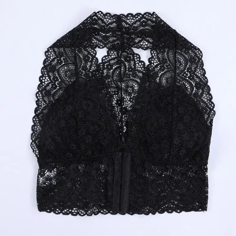 Plus Size Lace Bralette – Padded Backless Crop Top Cami for Women, Sexy Bustier Tank with Beautiful Lace Detail
