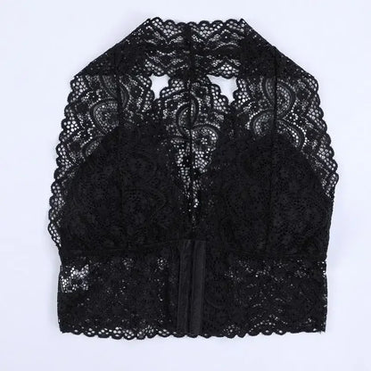 Plus Size Lace Bralette – Padded Backless Crop Top Cami for Women, Sexy Bustier Tank with Beautiful Lace Detail