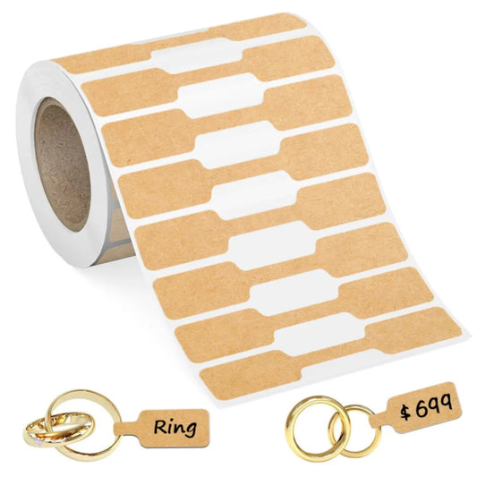 500pcs Self-Adhesive Blank Paper Price Tags – Portable Jewelry Hangtags for Necklace & Ring Display, Wholesale