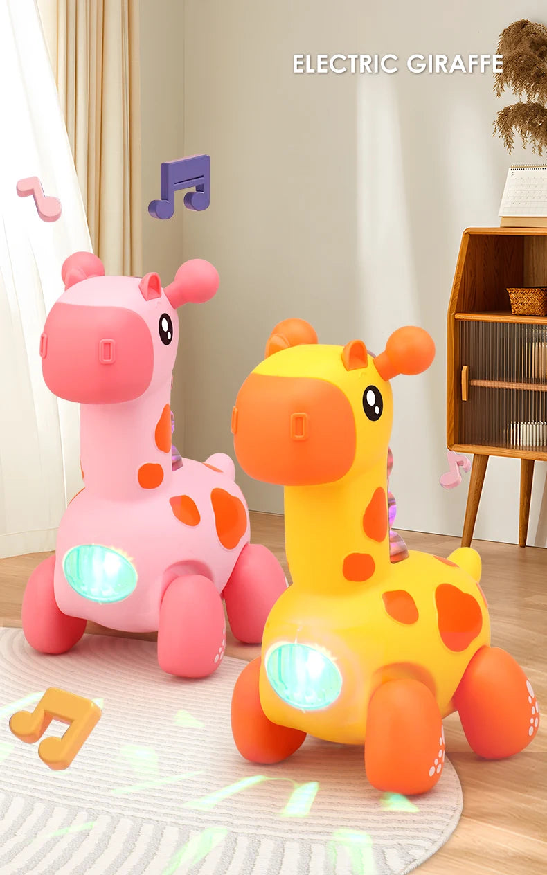 Giraffe Crawling Toy with Lights & Music – Educational Rope Toy for Toddlers, Early Learning Puzzle Toy