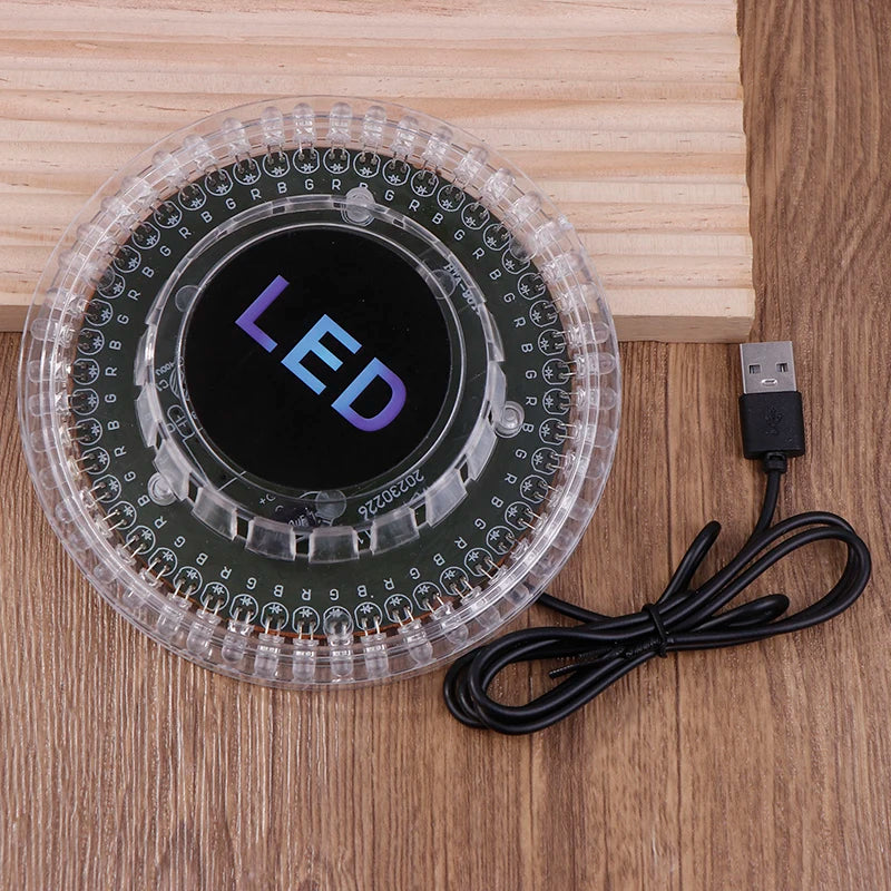 Sound Activated RGB Disco Ball Light - USB Rotating LED Party Stage Lamp for KTV Bar Events and Home Entertainment