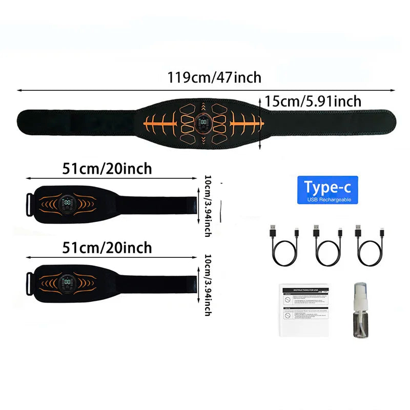 Smart Abdominal Toning Belt - Muscle Stimulation Fitness Trainer for Abs, Arms & Home Workouts