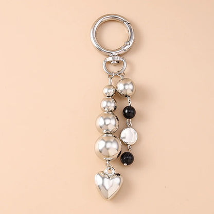 Cute Bowknot Heart Keychain - Crystal Pearl Pendant Charm for Women, Girls & Handbag Decoration