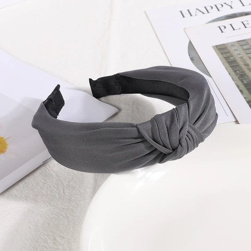 New Knotted Headbands for Women & Girls – Solid Color Hair Bands, Simple Retro Hair Hoop, Makeup Headwear, Hair Accessories