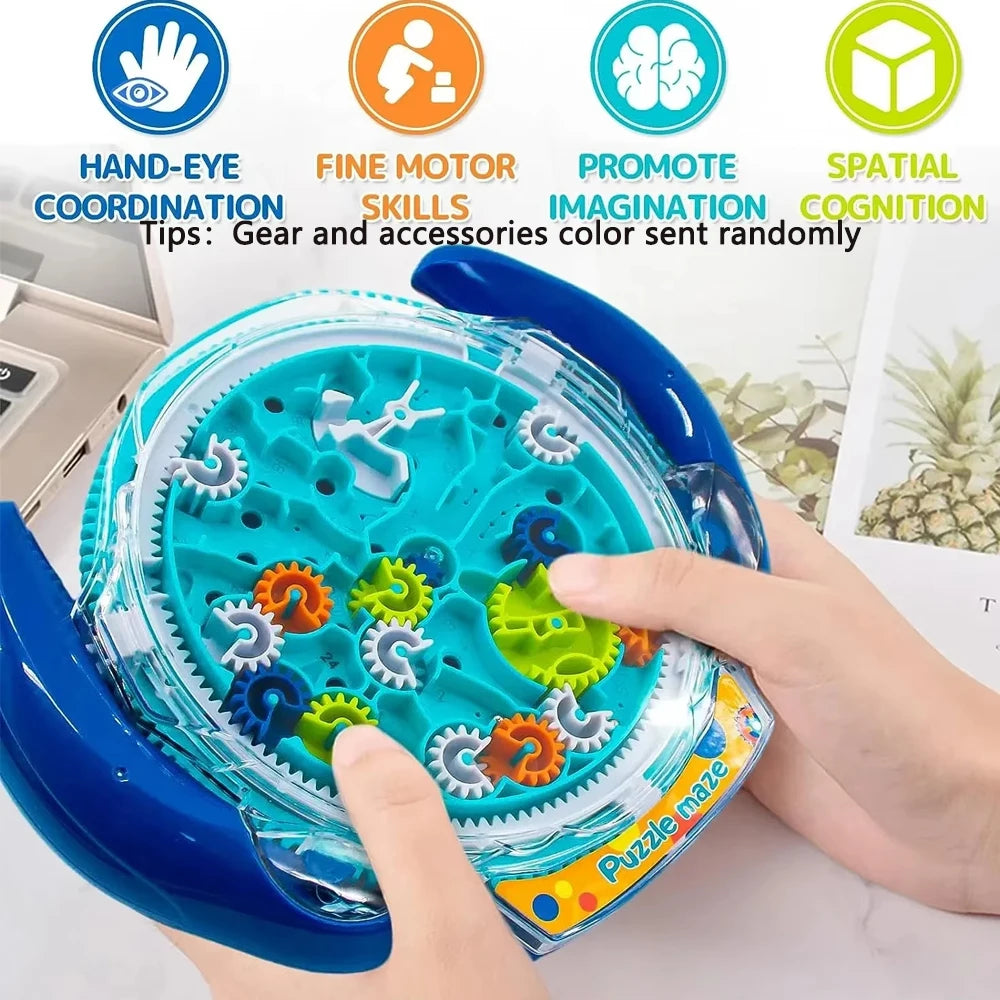 3D Transparent Maze Puzzle Cube - Creative Rolling Ball Speed Cube Stress Relief Toy for Kids