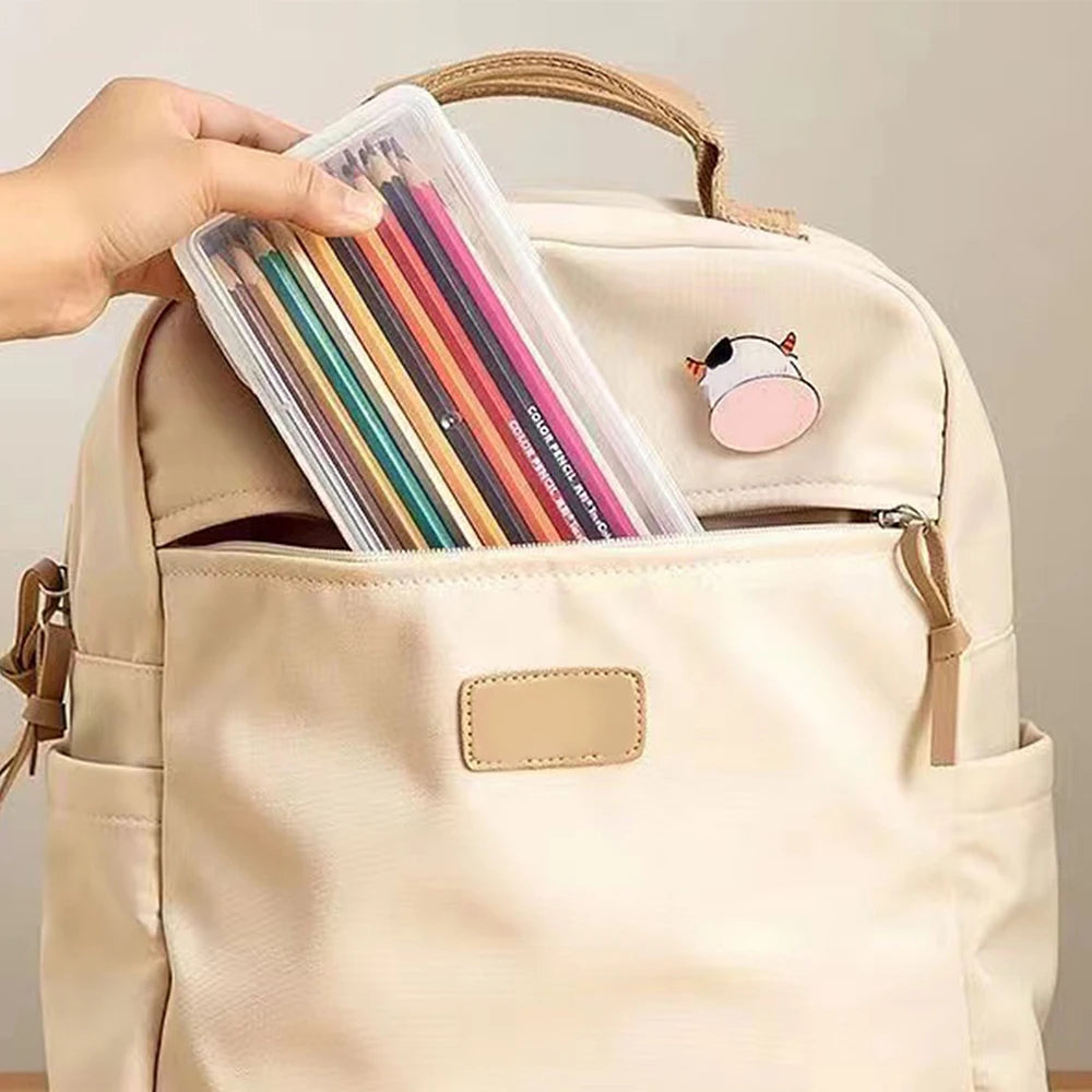 Translucent Pencil Case – Large Capacity, Lightweight & Convenient Pen Box for School Supplies Storage