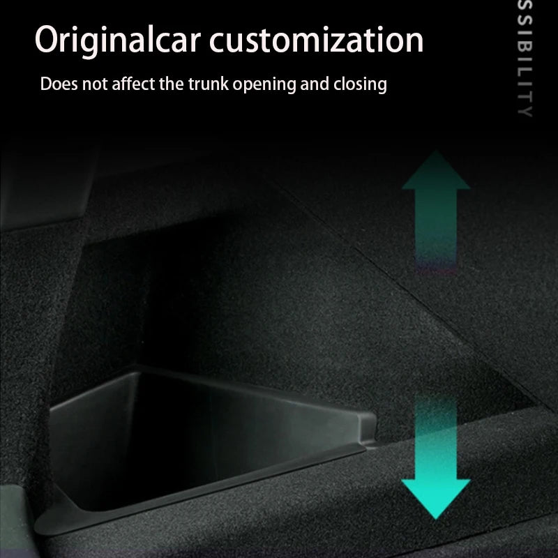 Tesla Model Y Berlin/Austin 2022-2025 Trunk Side Storage Bins – TPE Cargo Organizer with Carpet Lids