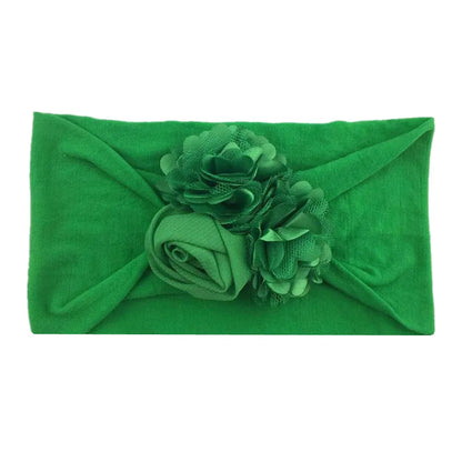 Baby Girls Soft Stretch Flower Headband Wide Nylon Knot Headwrap Kids Hair Band Newborn Photo Prop Accessories