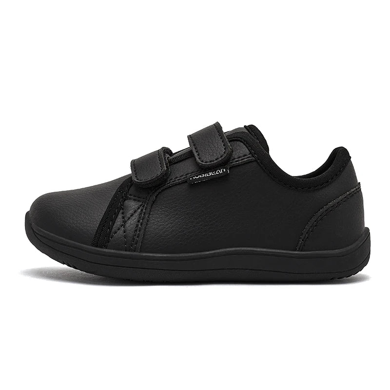 HOBIBEAR Wide-Toe Family Sneakers — Barefoot Minimalist Lace-Up Casual Walking Shoes with Hook & Loop Faux Leather