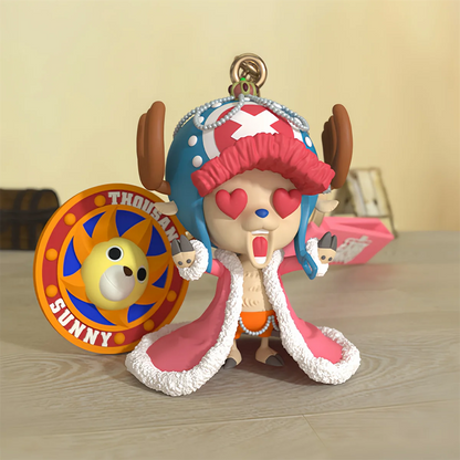 One Piece Anime Keychain Figures - Luffy Chopper Cartoon Bag Ornaments Kids Birthday and Holiday Gifts