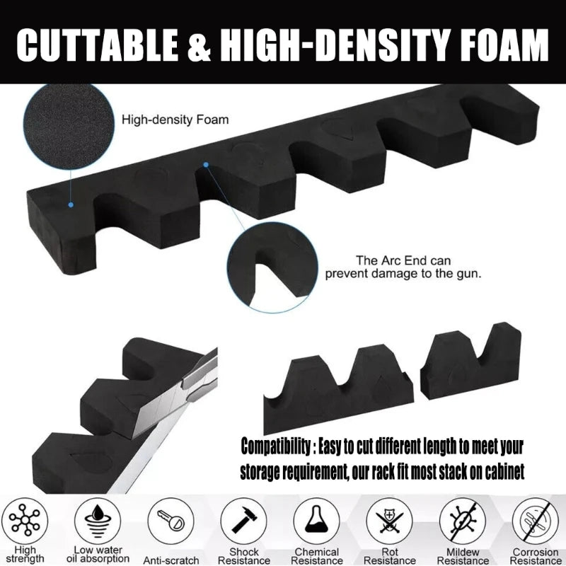 5 Slot Rifle Storage Rack - Lightweight EVA Foam Protective Organizer for Firearm Barrel & Equipment Storage