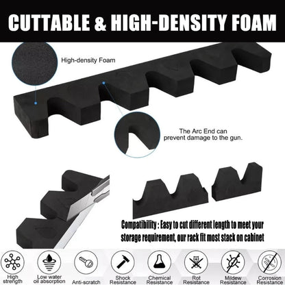 5 Slot Rifle Storage Rack - Lightweight EVA Foam Protective Organizer for Firearm Barrel & Equipment Storage