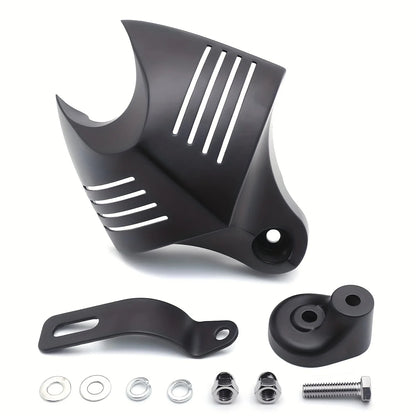 Motorcycle Big Twin Horn Cover – Black/Chrome Cowbell Horns for Harley Dyna Softail Sportster