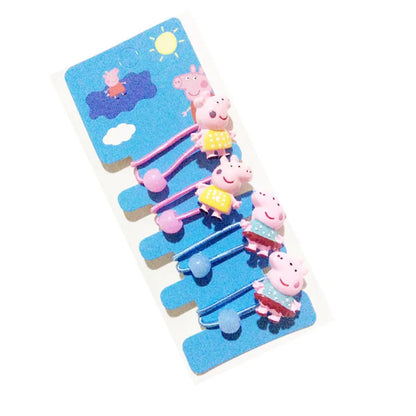 Peppa Pig Hairpins & Hair Rope Set – Kawaii Peppa Pig & George Bb Clips for Girls, Children’s Accessories for Students