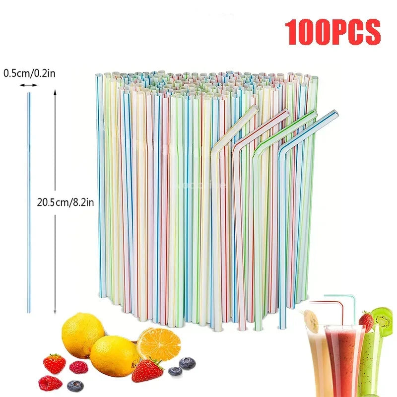 Multicolor Plastic Drinking Straws – Reusable Cola & Cocktail Straws for Bar, Party, Wedding, and Kitchen Use, Wholesale Pajitas