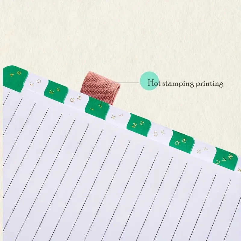 PU Cover A6 Notebook – Password Book with Alphabetical Tabs, Notepad for Office & School Supplies