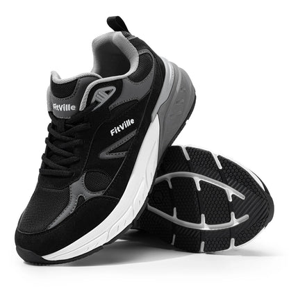 FitVille Wide Width Men’s Walking Shoes – Arch Support Sneakers for Flat Feet, Heel Pain & Plantar Fasciitis Relief