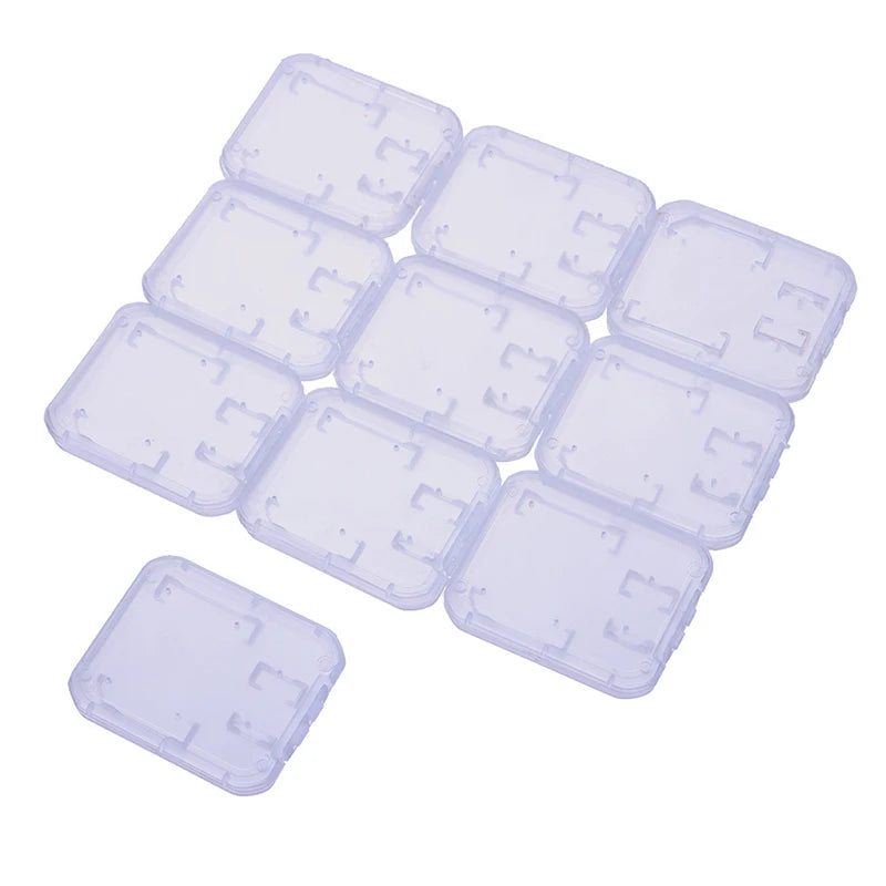 10-Pack Clear Plastic Memory Card Cases – Transparent Micro SD & TF Card Storage Box Holder