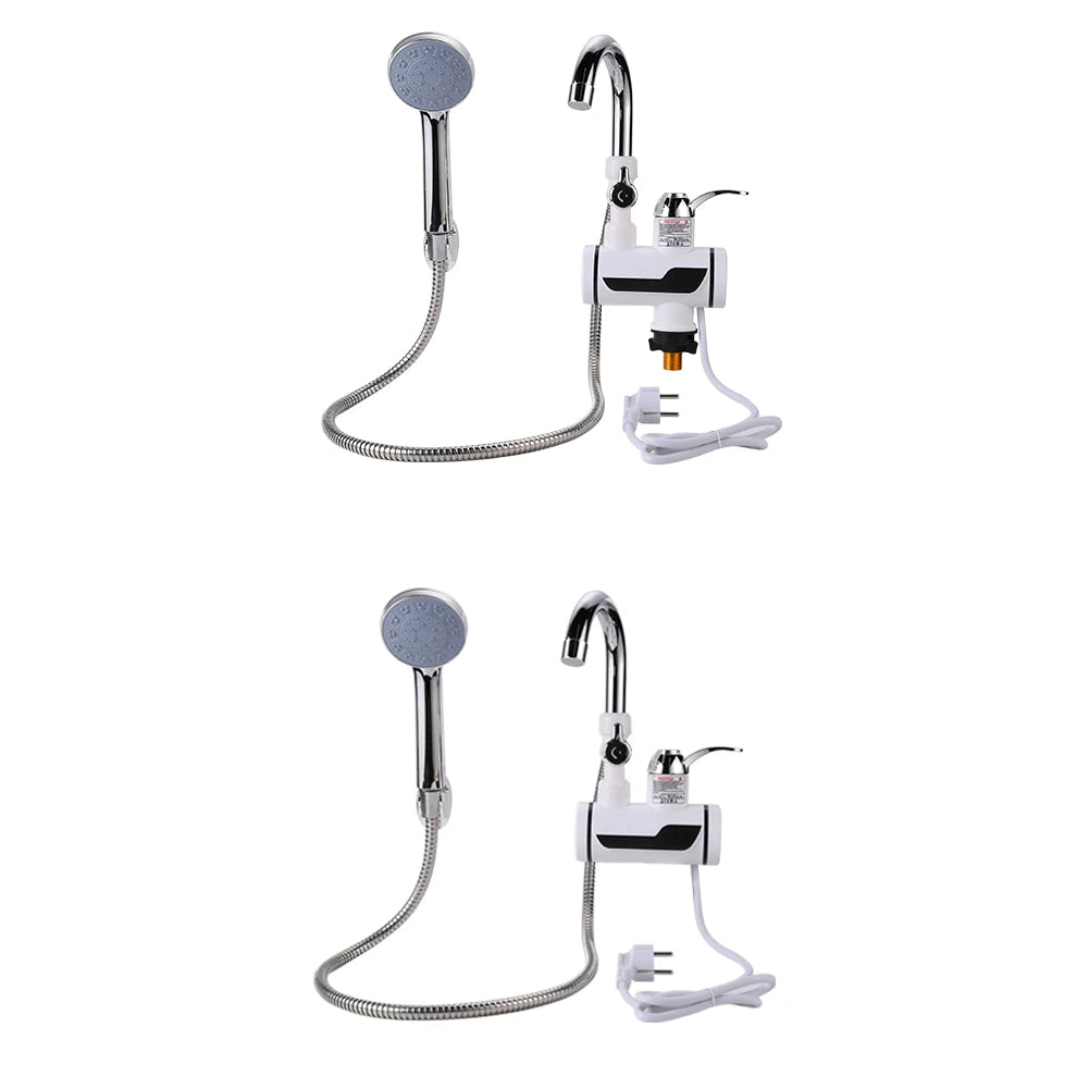 3000W Instant Electric Water Heater — EU Plug Digital Display Tankless Shower & Kitchen Faucet 220V