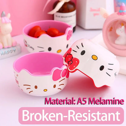 Sanrio Hello Kitty Cartoon Soup Bowl – Cute Anti-Drop Kitchen Tableware, Creative Instant Noodle Bowl Accessory