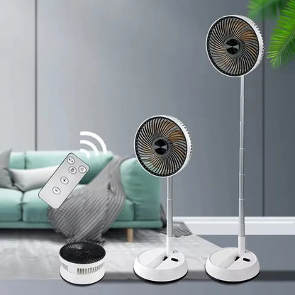 Portable Folding Fan - 6000mAh Rechargeable USB Remote Control Silent Floor Standing Fan