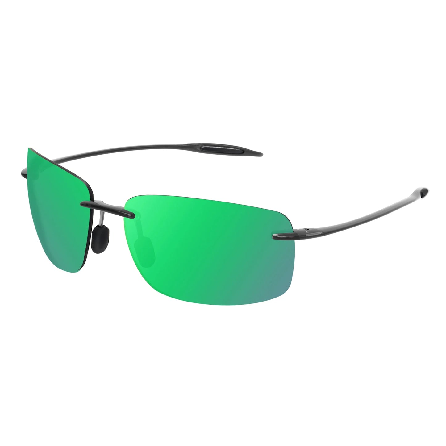 JULI Polarized Classic Sports Rimless Sunglasses – Ultralight Rectangle Frame for Men, Ideal for Fishing, Driving, UV400 Protection, Model MJ8009
