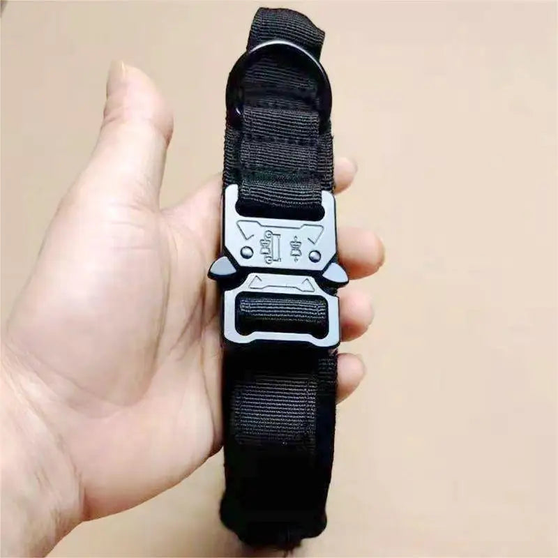 Nylon Tactical Dog Collar with Handle – Adjustable Durable Collar for Medium & Large Dogs Pet Accessories
