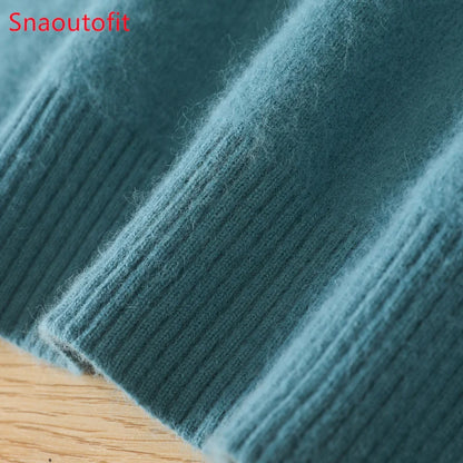 Men's Pure Mink Cashmere Sweater - Luxury O-Neck Long Sleeve Knit Pullover For Autumn & Winter Fashion