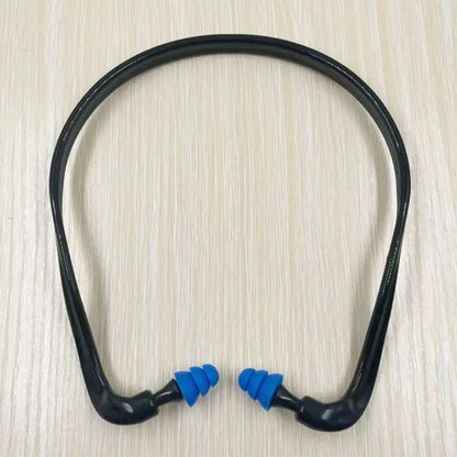 Soft Silicone Head-Mounted Earplugs – Blue, Black & Orange Anti-Noise Ear Protection for Swimming & Sleeping