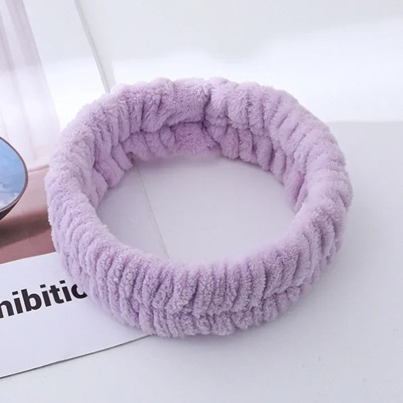 Microfiber Wrist Washband – Absorbent Wrist Sweatband Scrunchies for Women, Face Wash Towel Band, Headband Accessory