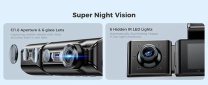 AZDOME M550 Pro 4K Car DVR Dash Cam – WiFi 5.8GHz, Front/Cabin/Rear Cameras, GPS, Night Vision & Parking Monitor