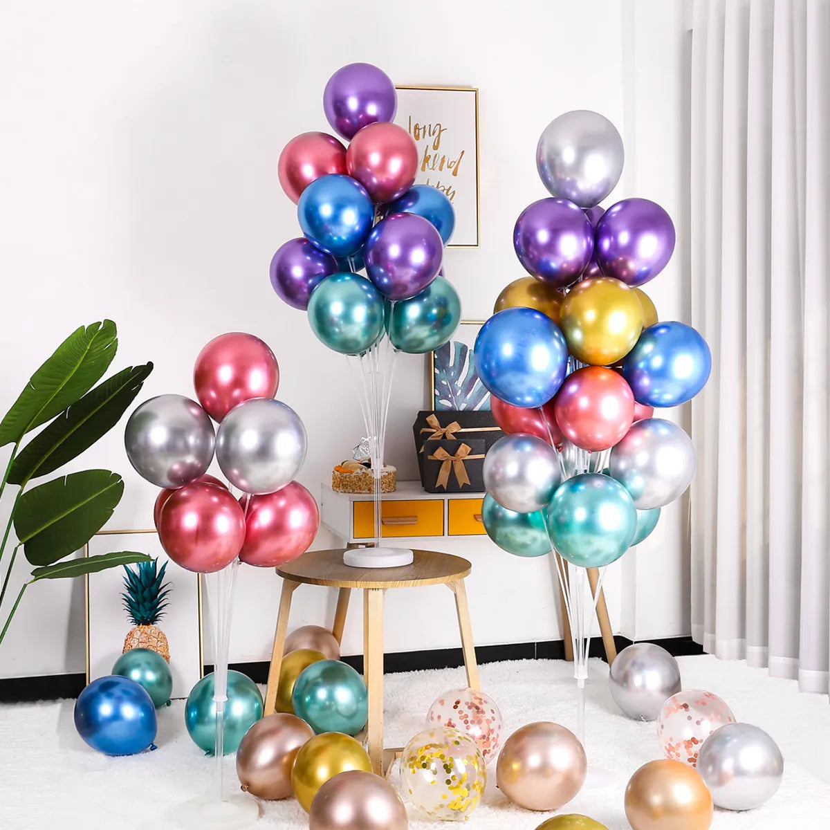 Versatile Birthday Balloon Stand: Durable Holder and Stick Tubes for Party Decorations - Ideal for Weddings, Birthdays, and Baby Showers