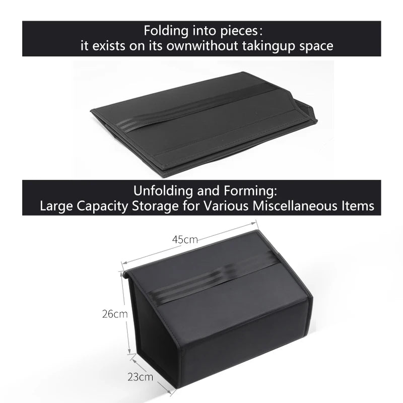 Tesla Cybertruck 2024 Rear Under Seat Storage Box 3-Piece Set Leather Organizer Auto Interior Accessories Underseat Storage Tray