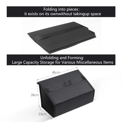 Tesla Cybertruck 2024 Rear Under Seat Storage Box 3-Piece Set Leather Organizer Auto Interior Accessories Underseat Storage Tray