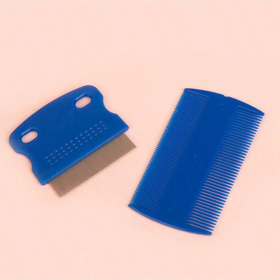 4-Pack Stainless Steel Pet Grooming Combs - Double-Sided Flea and Lice Removers for Dogs and Cats with Rounded Teeth and Tear Stain Cleaning Support
