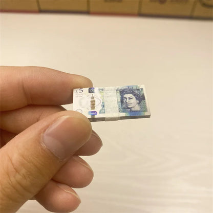 5PCS Mini Dollar & Euro Fake Money Banknotes – Miniature Props for Kids Dollhouse & Decoration
