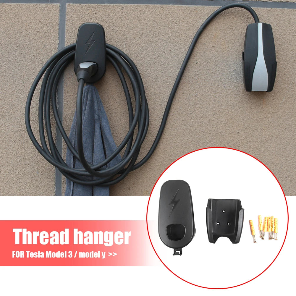 Car Charging Cable Mount – Wall Charger Holder with Chassis & Connector Bracket for Tesla Model 3/Y Accessories