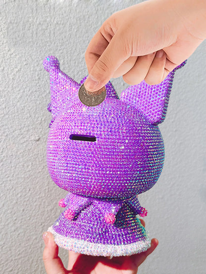 Hot Sale DIY Anime Piggy Bank – Cartoon Melody & Hello Kitty Diamond Stick Figurine Model Gift Statue Doll
