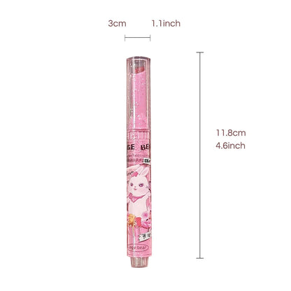 Gege Bear Pink Rabbit Lip Gloss — Moisturizing, Long-Lasting Watery Colored Lip Balm