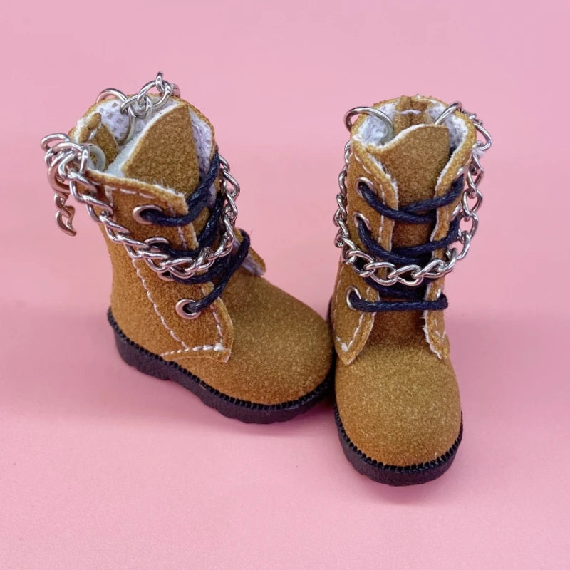 Tilda Doll Boots – 1/8 Mini Leather Shoes for Blythe & Azone Dolls, Casual Doll Accessories