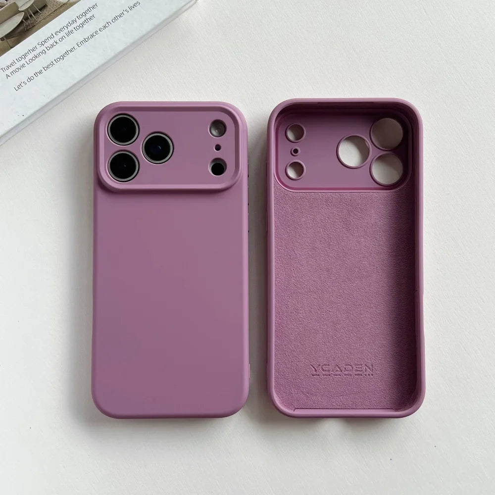 Liquid Silicone iPhone Case - Matte Soft Candy Color Cover for iPhone 11–18, 16e, Air, Plus & Pro Max Models