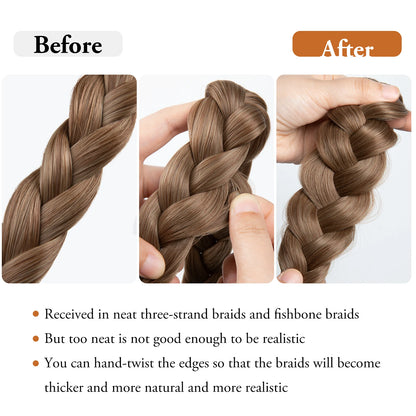 Bohemian Style Synthetic Fishtail Braided Headband with Adjustable Belt - SARLA Women's Hairpiece for Stylish Hairstyles