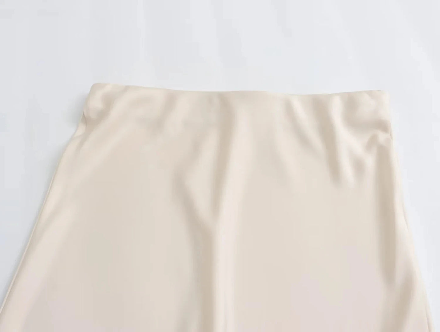 TRAFZA 2024 Y2K Women’s Long Skirt – Elastic High-Waist A-Line Satin Skirt for Spring Casual & High Street Fashion